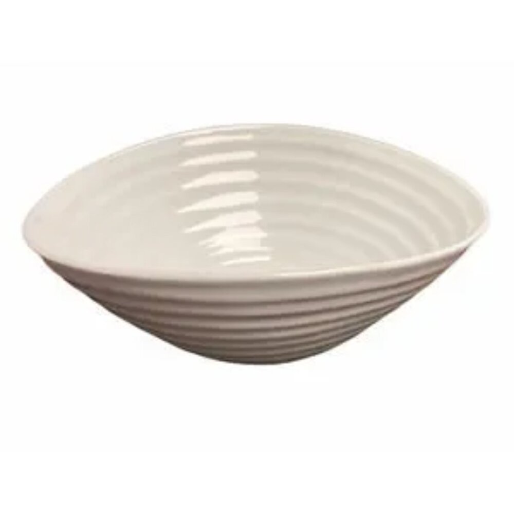 Portmerion Cereal Soup bowl porcelain white set 4 Sophie Conran Swirl NWT salad